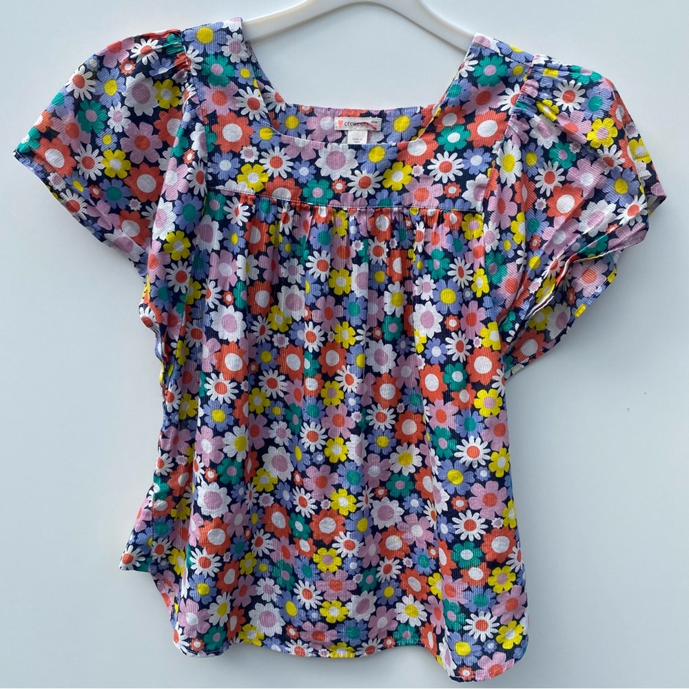 Crewcuts Square Neck Flutter Sleeve Floral Girl’s blouse size 12